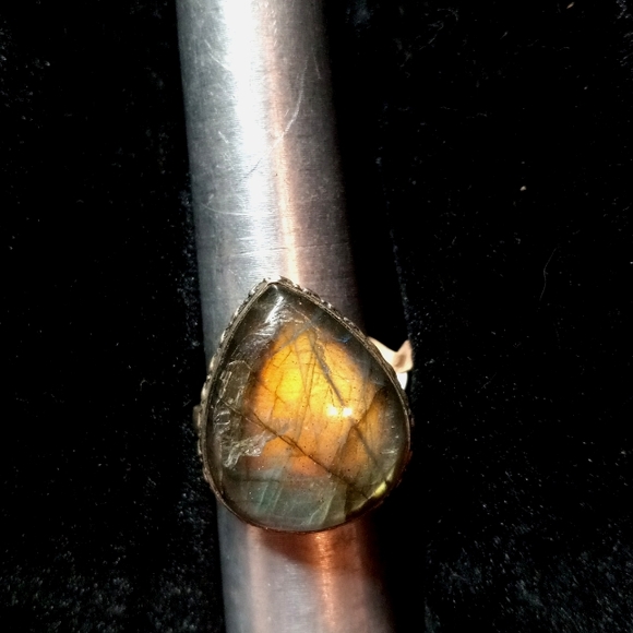 116 NWT Labradorite gemstone crystal 925 silver ring size 10 free shipping sale - Picture 2 of 10